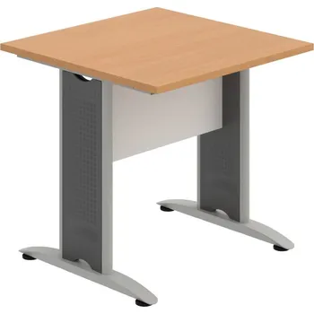 Jednací stůl CJ 800 – Stůl jednací rovný 80 cm - Buk , Bílá , Šedý kov
