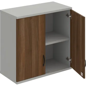 Policová skříň SZ 2 80 01 H – Skříň policová dvéřová 76,8 × 80 cm - Ořech , Šedá , UCO – černá