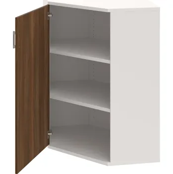 Policová skříň SRV 3 01 L – Skříň vnitřní roh levá 115,2 cm - Ořech , Bílá , USH – hranatá