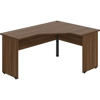 Psací stůl GEV 60 L – Stůl ergo levý 160 × 120 cm - Ořech , Ořech , Černý kov