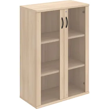 Policová skříň SZ 3 80 04 – Skříň policová dvéřová 115,2 × 80 cm - Akát , Akát , UCO – černá