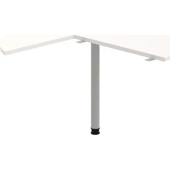 Psací stůl GP 22 P P – Stůl jednací pravý podél ø 120 cm - Bílá , Šedý kov