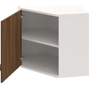 Policová skříň SRV 2 01 L H – Skříň vnitřní roh levá 76,8 cm - Ořech , Bílá , UCO – černá