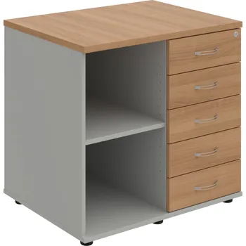 SPKZ 3 80 60 P P – Skříňka ke stolu, pravá, s centrálním zamykáním - Višeň , Šedá , USN – Hobis