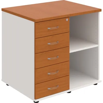 SPKZ 3 80 60 L P – Skříňka ke stolu, levá, s centrálním zamykáním - Třešeň , Bílá , USN – Hobis