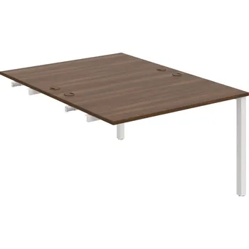 Psací stůl USD 1200 R – Stůl pracovní 120 × 160 cm, k řetězení - Ořech , Bílý kov