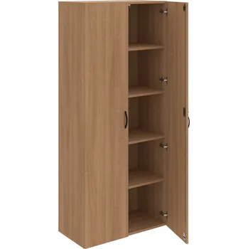 Policová skříň DZR 5 80 00 – Skříň policová dvéřová 185 × 80 cm - Višeň , Višeň , UCO – černá