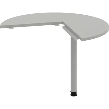 Psací stůl CP 21 P – Stůl jednací, pravý, ø 100 cm - Šedá , Šedý kov