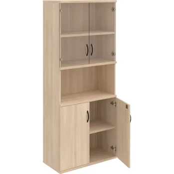 Policová skříň SZ 5 80 10 – Skříň policová dvéřová 192 × 80 cm - Akát , Akát , UCO – černá