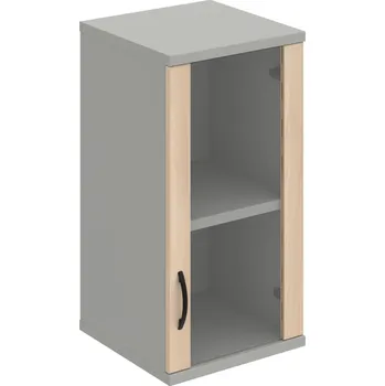 Policová skříň S 2 40 02 P H – Skříň policová dvéřová 76,8 × 40 cm - Akát , Šedá , UCO – černá