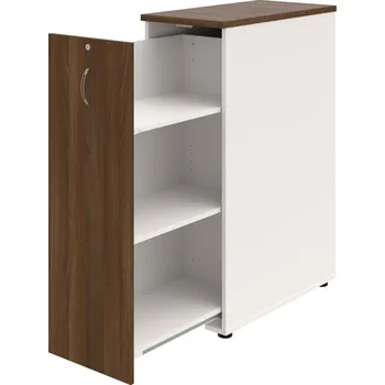 SPVZ 3 L – Skříňka ke stolu, šanonová, výsuvná, levá - Ořech , Bílá , USN – Hobis