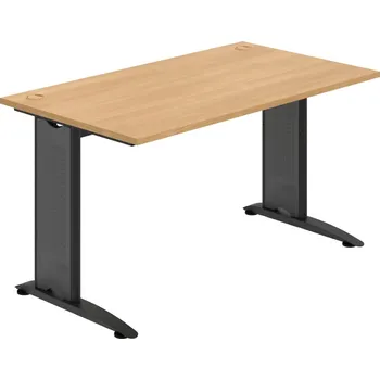 Psací stůl FS 1400 – Stůl pracovní rovný 140 cm - Dub , Černý kov