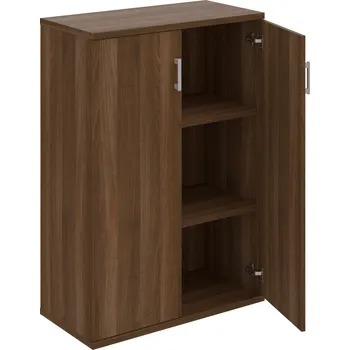 Policová skříň S 3 80 01 – Skříň policová dvéřová 115,2 × 80 cm - Ořech , Ořech , USH – hranatá