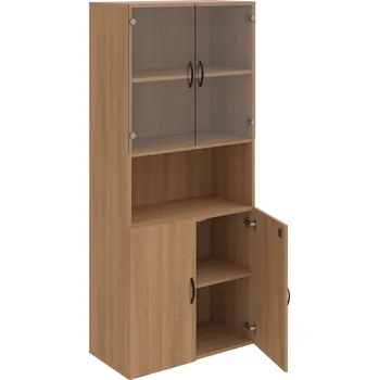 Policová skříň DZ 5 80 07 – Skříň policová dvéřová 185 × 80 cm - Višeň , Višeň , UCO – černá