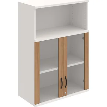 Policová skříň SZ 3 80 05 H – Skříň policová dvéřová 115,2 × 80 cm - Višeň , Bílá , UCO – černá