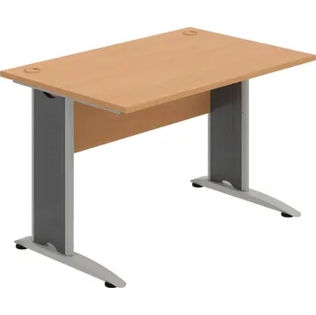 Psací stůl CS 1200 – Stůl pracovní rovný 120 cm - Buk , Buk , Šedý kov