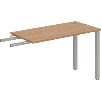 Psací stůl UE 1200 RU – Stůl pracovní délky 120 cm, hl. 60 cm, k řetězení - Višeň , Šedý kov