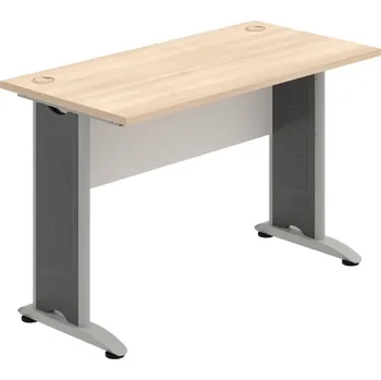 Psací stůl CE 1200 – Stůl pracovní rovný 120 cm, hl. 60 cm - Akát , Bílá , Šedý kov