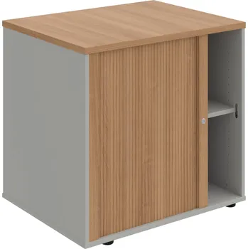 SPRZ 80 60 L P – Skříňka ke stolu, roletová, levá, š. 80 cm, léta podél - Višeň , Šedá , Višeň