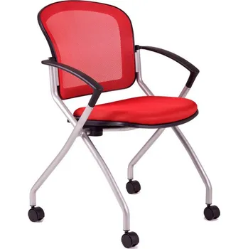 METIS – Konferenční židle s kolečky - DK13 Červená