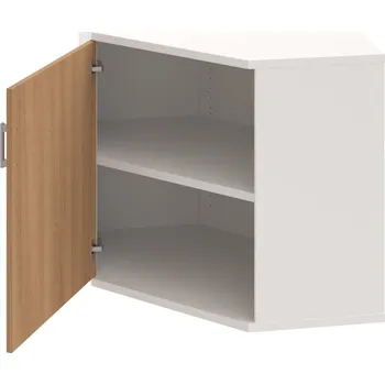 Policová skříň SRV 2 01 L – Skříň vnitřní roh levá 76,8 cm - Višeň , Bílá , USH – hranatá