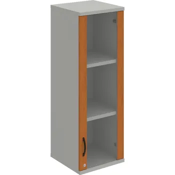 Policová skříň SZ 3 40 02 P H – Skříň policová dvéřová 115,2 × 40 cm - Třešeň , Šedá , UCO – černá