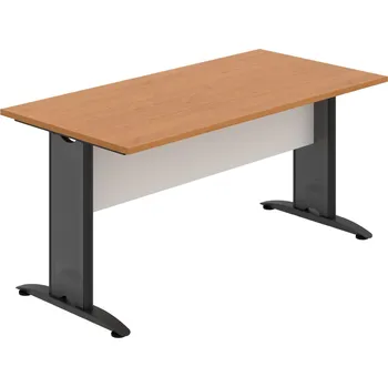 Jednací stůl CJ 1600 – Stůl jednací rovný 160 cm - Olše , Bílá , Černý kov