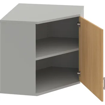 Policová skříň SRV 2 01 P H – Skříň vnitřní roh pravá 76,8 cm - Dub , Šedá , USH – hranatá