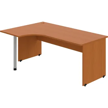 Psací stůl GE 1800 60 P – Stůl ergo 180 × 120 cm, pravý - Třešeň , Třešeň , Šedý kov