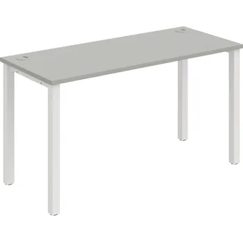 Psací stůl UE 1400 – Stůl pracovní délky 140 cm, hl. 60 cm - Šedá , Bílý kov