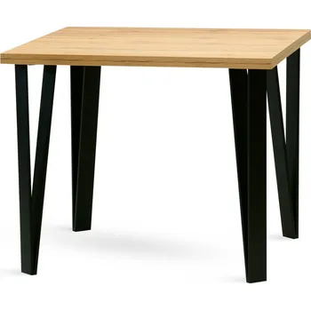 Jídelní stůl KARLOS – jídelní stůl s kovovou podnoží - buk , 120 × 80 cm , Bez rozkladu