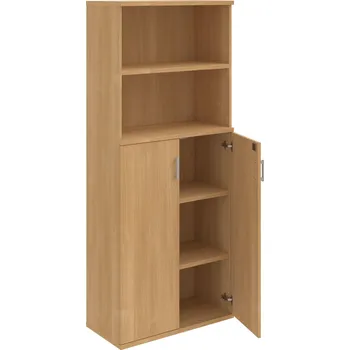 Policová skříň SZ 5 80 04 – Skříň policová dvéřová 192 × 80 cm - Dub , Dub , USH – hranatá