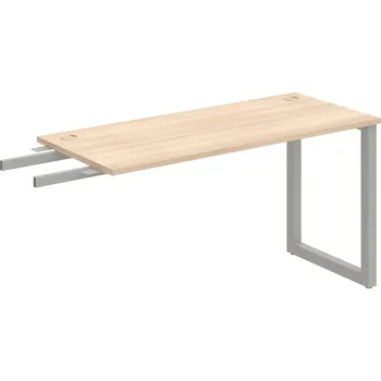 Psací stůl UE O 1400 RU – Stůl pracovní délky 140 cm, hl. 60 cm, k řetězení - Akát , Šedý kov