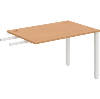 Psací stůl US 1200 RU – Stůl pracovní délky 120 cm, k řetězení - Buk , Bílý kov