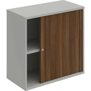 Policová skříň SZ 2 80 03 P – Skříň policová roletová pravá 76.8 × 80 cm - Šedá , Ořech