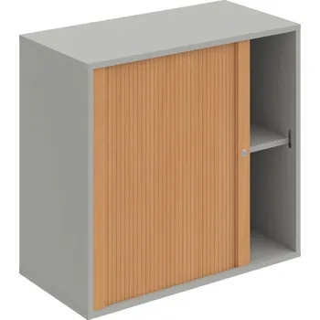 Policová skříň DZ 2 80 03 L – Skříň polic rolet levá 74 × 80 cm - Šedá , Buk