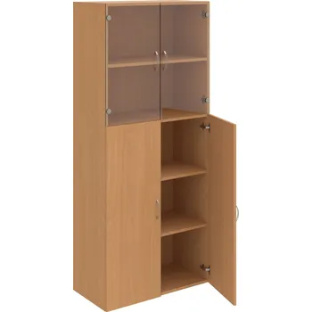 Policová skříň D 5 80 08 – Skříň policová dvéřová 185 × 80 cm - Buk , Buk , USN – Hobis