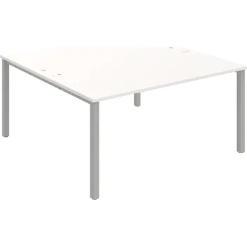 Psací stůl USD 1600 – Stůl pracovní 160 × 160 cm - Bílá , Šedý kov