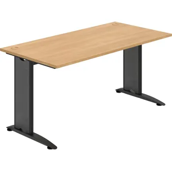 Psací stůl FS 1600 – Stůl pracovní rovný 160 cm - Dub , Černý kov