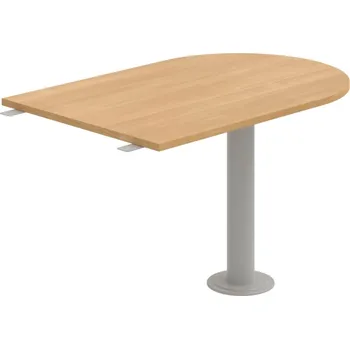 Psací stůl CP 1200 3 – Stůl jednací délky 120 cm ukončený obloukem - Dub , Šedý kov
