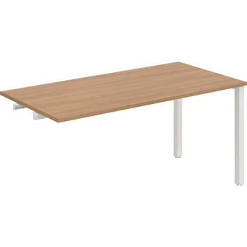 Psací stůl UJ 1600 R – Stůl jednací rovný délky 160 cm, k řetězení - Višeň , Bílý kov