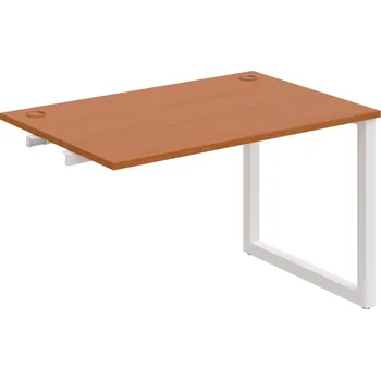 Psací stůl US O 1200 R – Stůl pracovní délky 120 cm, k řetězení - Třešeň , Bílý kov