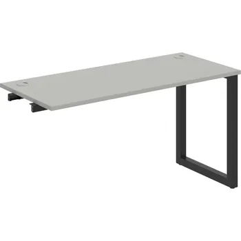 Psací stůl UE O 1400 R – Stůl pracovní délky 140 cm, hl. 60 cm, k řetězení - Šedá , Černý kov