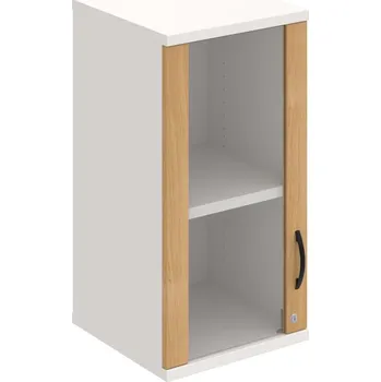 Policová skříň SZ 2 40 02 L H – Skříň policová dvéřová 76,8 × 40 cm - Dub , Bílá , UCO – černá