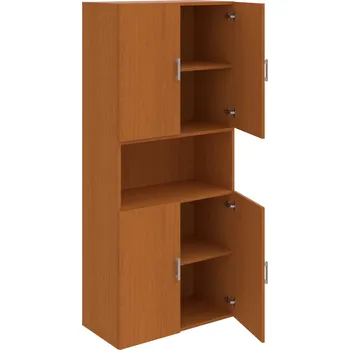 Policová skříň D 5 80 05 – Skříň policová dvéřová 185 × 80 cm - Třešeň , Třešeň , USH – hranatá