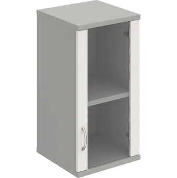 Policová skříň S 2 40 02 P H – Skříň policová dvéřová 76,8 × 40 cm - Bílá , Šedá , USN – Hobis