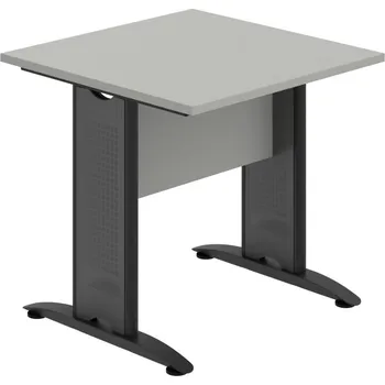 Jednací stůl CJ 800 – Stůl jednací rovný 80 cm - Šedá , Šedá , Černý kov