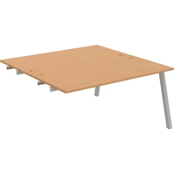 Psací stůl USD A 1600 R – Stůl pracovní 160 × 160 cm, k řetězení - Buk , Šedý kov