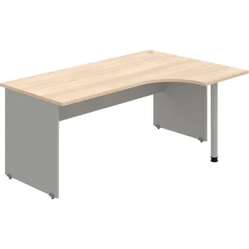 Psací stůl GE 1800 60 L – Stůl ergo 180 × 120 cm, levý - Akát , Šedá , Šedý kov