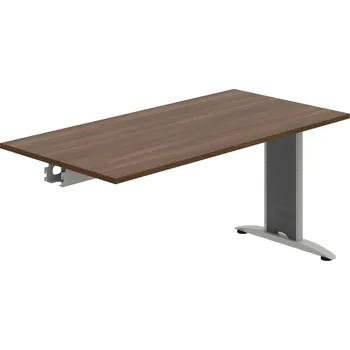 Jednací stůl FJ 1600 R – Stůl jednací řetězící rovný 160 cm - Ořech , Šedý kov